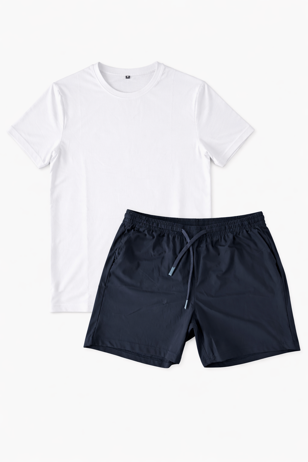 CONJUNTO CAMISA BRANCA + SHORT AZUL